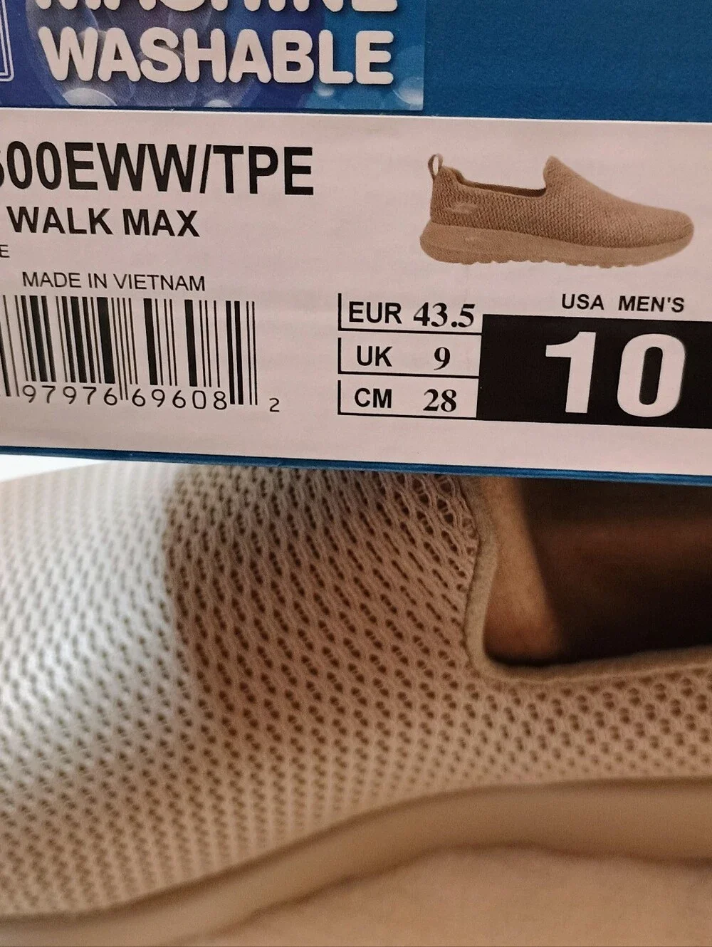 Skechers Go Walk Max Slip On Mens Size 10W Taupe Athletic Walking Shoes Sneakers